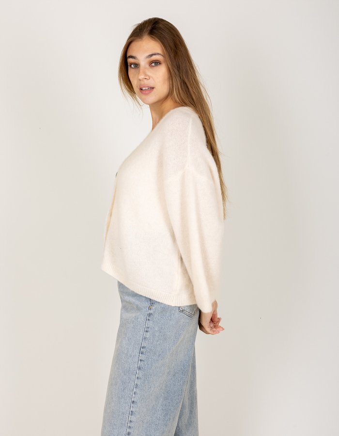 Amelie Amelie lange mouw gilet wit