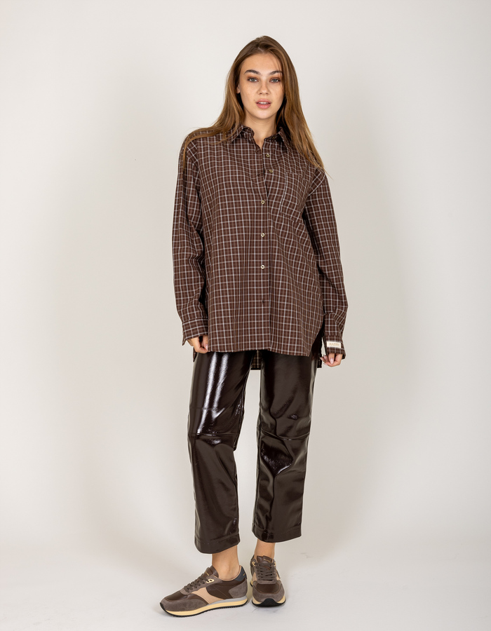 The Shirt Project lange mouw bloes bruin