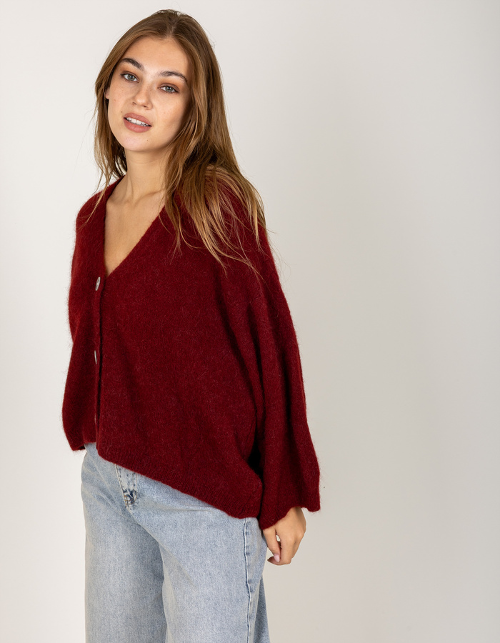 Amelie Amelie lange mouw gilet rood