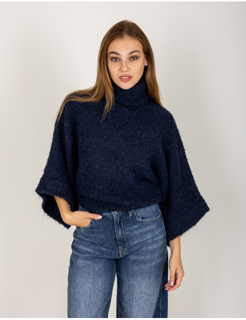NamibiaW6 - Knitted Sweater gebreide coltrui in blauw