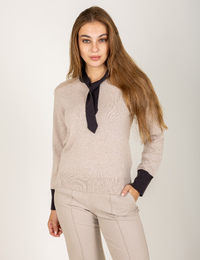 Anne Claire lange mouw pull beige