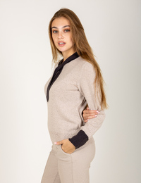 Anne Claire lange mouw pull beige