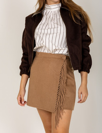 Fran Short Skirt - overslagrok met franjes came