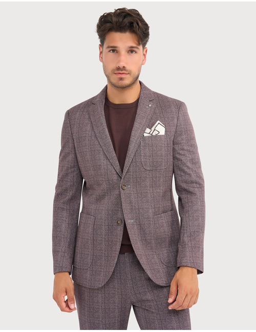 Blazer met dessin camel rood