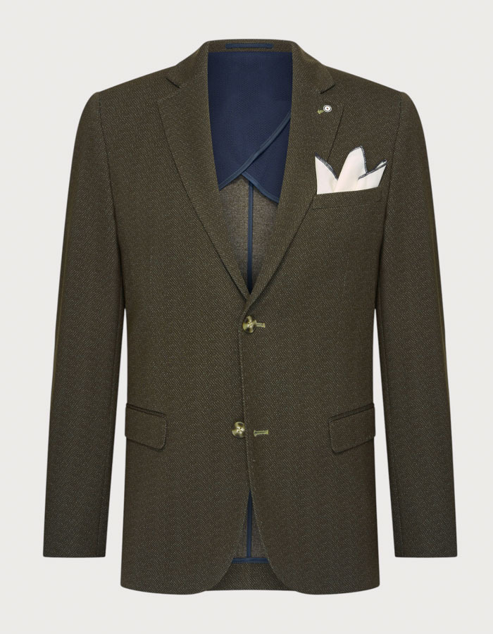 Blazer met stretch en dessin groen