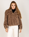 Faustine - veste réversible en fausse fourrure camel