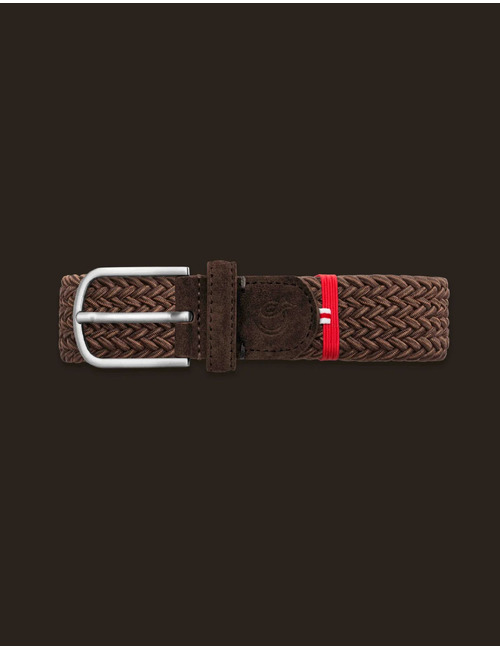 Bond Street gevlochten riem met suède warmbruin