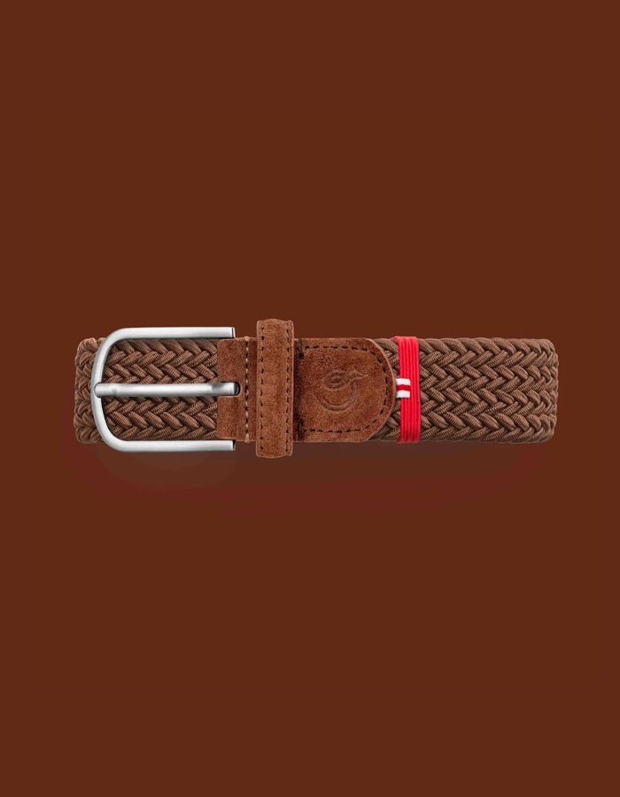 Connemara ceinture tressée en daim brun caramel