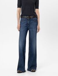 Authentic bootcut jeans met stone wash grijs