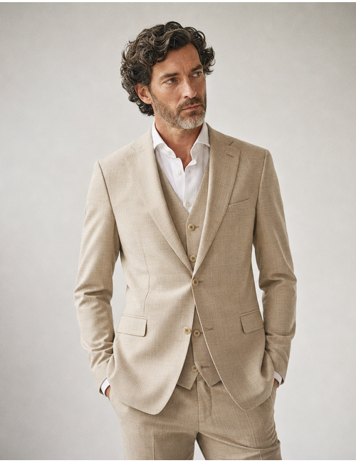 CG Shelby wollen colbert met stretch beige