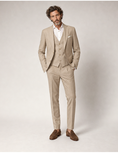 CG Shelby wollen colbert met stretch beige