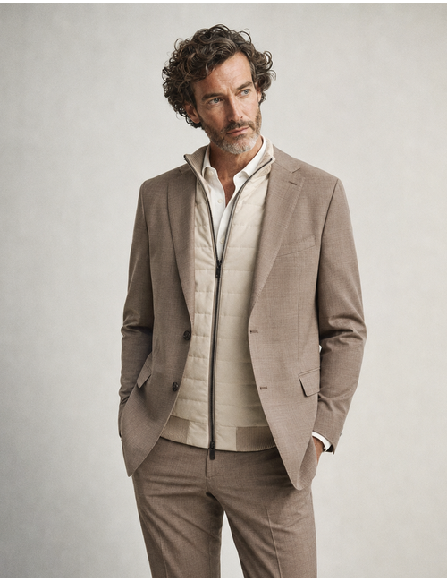 CG Shelby colbert met wol en stretch beige