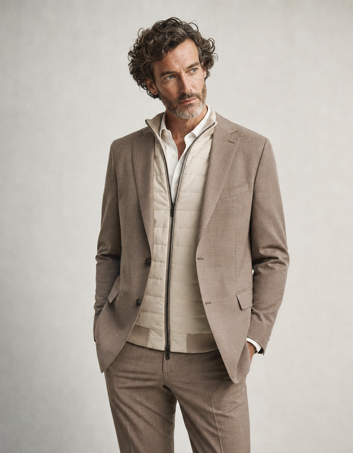 CG Shelby colbert met wol en stretch beige