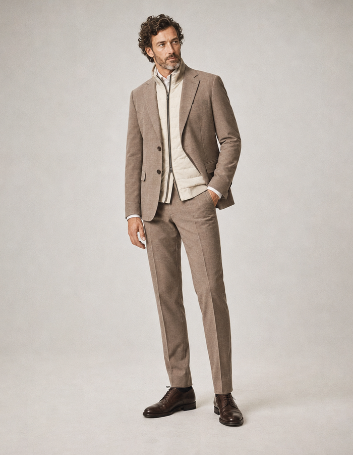 CG Shelby colbert met wol en stretch beige