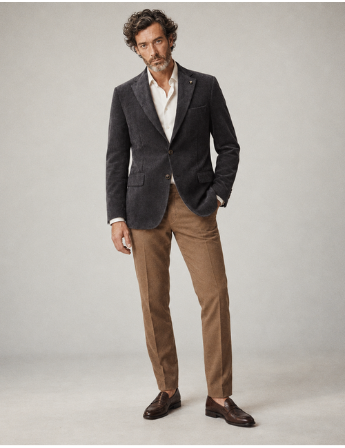 CG Theo corduroy colbert Modern Fit blauw