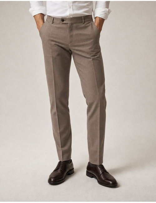 CG Sendrik broek met wol en stretch beige