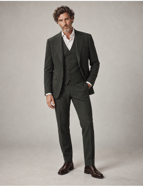 CG Stan wollen gilet Modern Fit groen