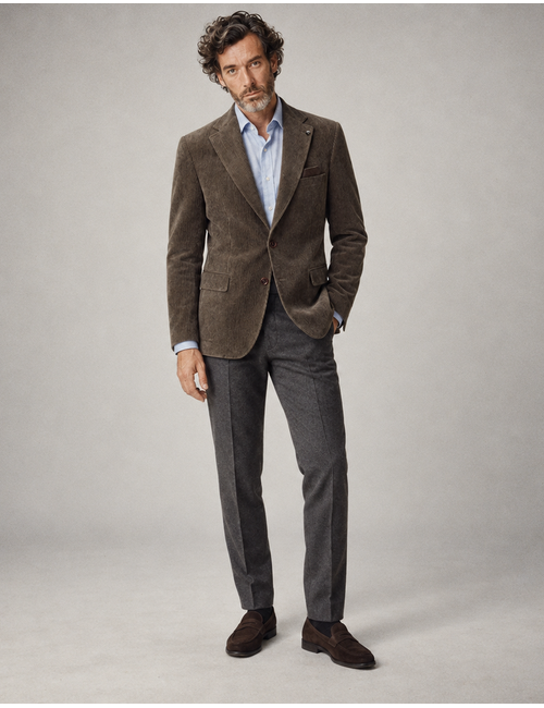 CG Theo corduroy colbert Modern Fit bruin