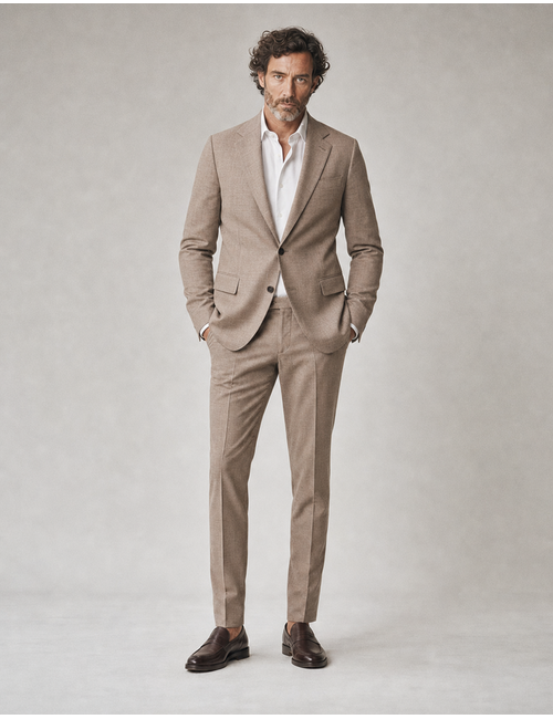 CG Sendrik broek met wol en stretch beige