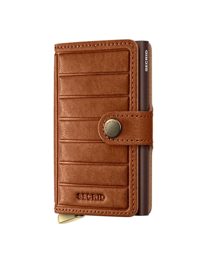 Premium Miniwallet+ Emboss Lines cognac