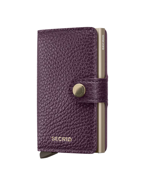 Miniwallet Pebble met knoopsluiting grape