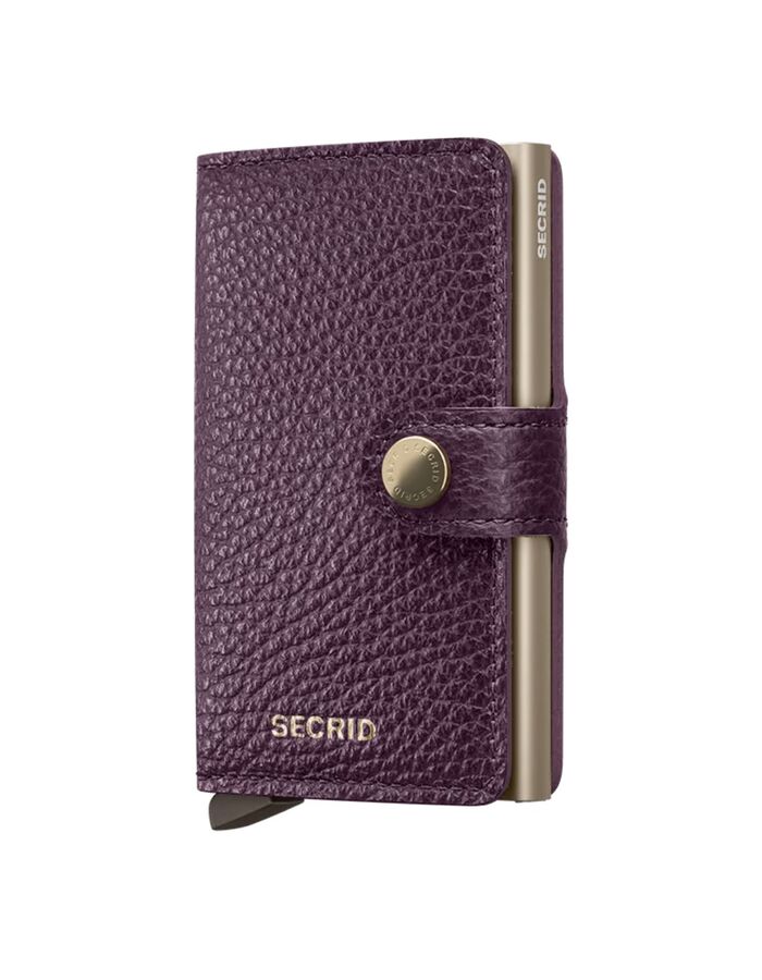 Miniwallet Pebble met knoopsluiting grape