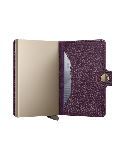 Miniwallet Pebble met knoopsluiting grape