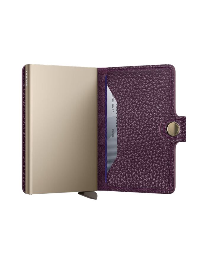Miniwallet Pebble met knoopsluiting grape
