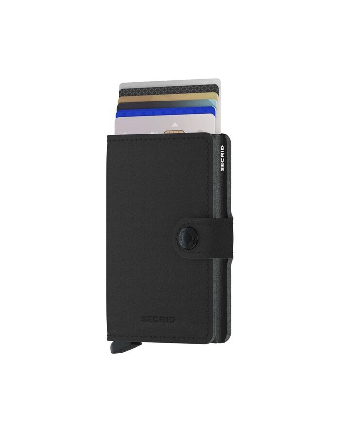 Miniwallet Yard Powder met drukknoop zwart
