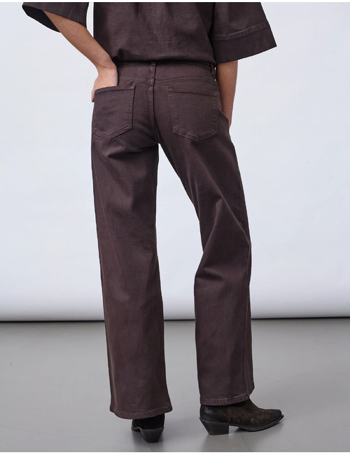Onea-belt.je10 - straight jeans met strikceintuur donkerbruin