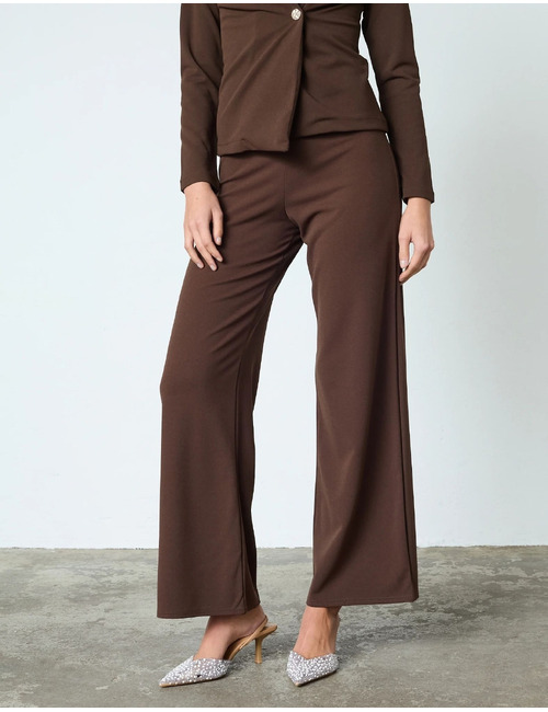 Glut-pa.a - wide-leg broek met hoge taille bruin