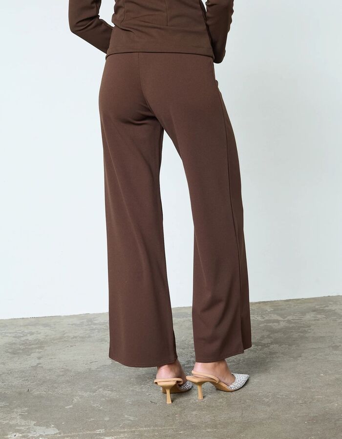 Glut-pa.a - wide-leg broek met hoge taille bruin
