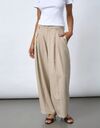 Gaki-pa3 - wide-leg broek met plooien zandmelange