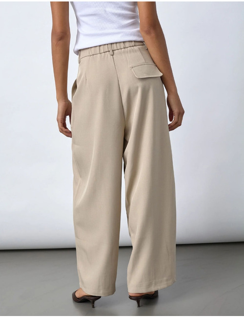 Gaki-pa3 - wide-leg broek met plooien zandmelange