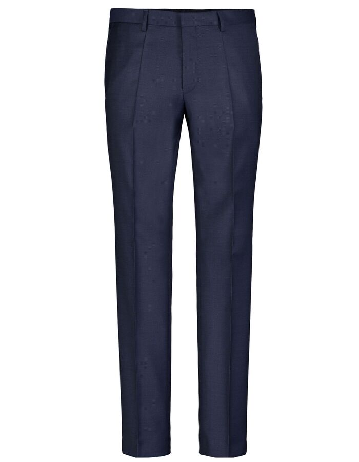 Broek slim fit in scheerwol donkerblauw