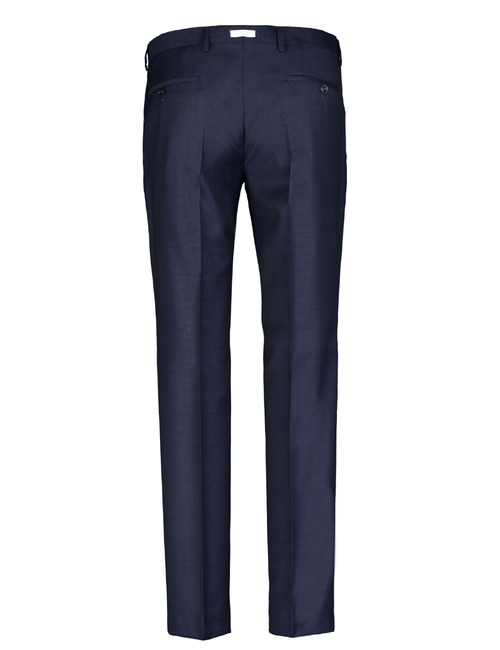 Broek slim fit in scheerwol donkerblauw