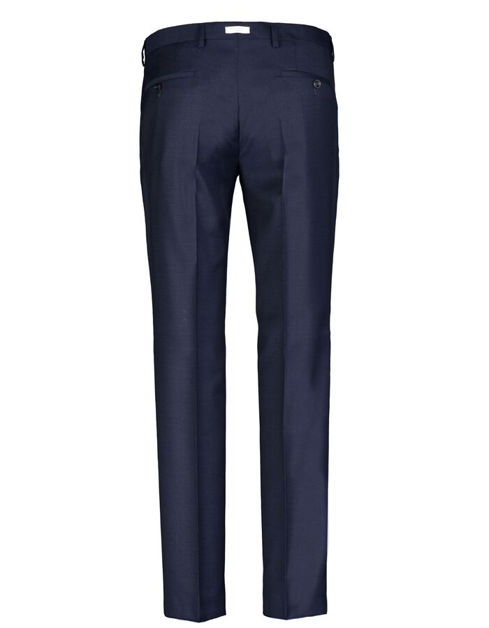Broek slim fit in scheerwol donkerblauw