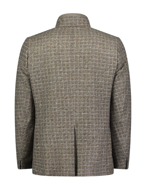 Colbert slim fit met scheerwol donkerbruin