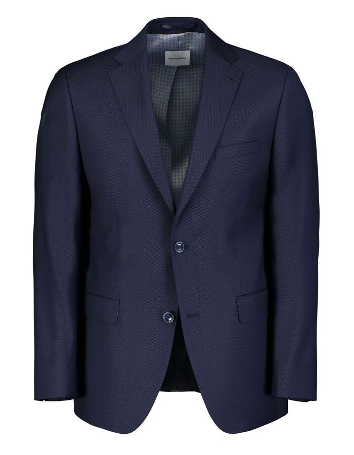 Slim fit colbert in scheerwol donkerblauw