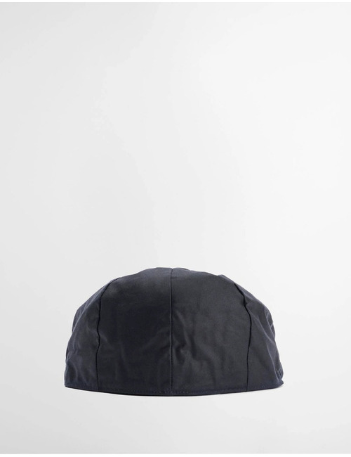 Waxed Flat Cap in gewaxt katoen navy