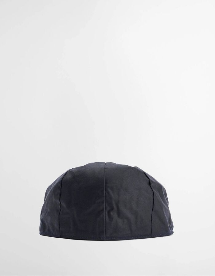 Waxed Flat Cap in gewaxt katoen navy