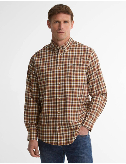 Fallowlane hemd met tattersallpatroon olive