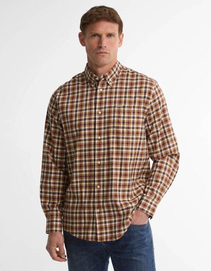 Fallowlane hemd met tattersallpatroon olive