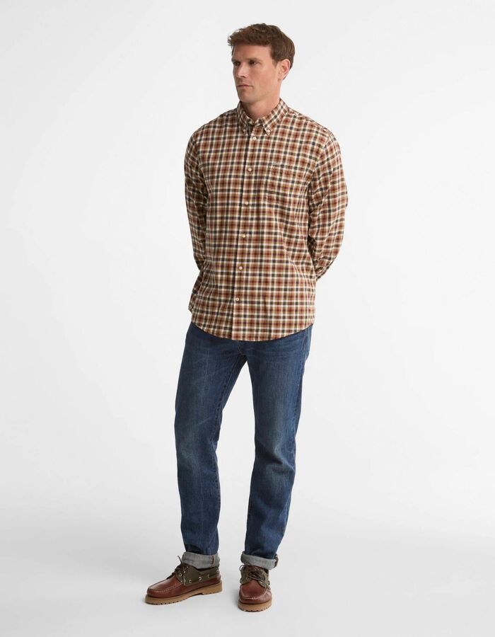 Fallowlane hemd met tattersallpatroon olive