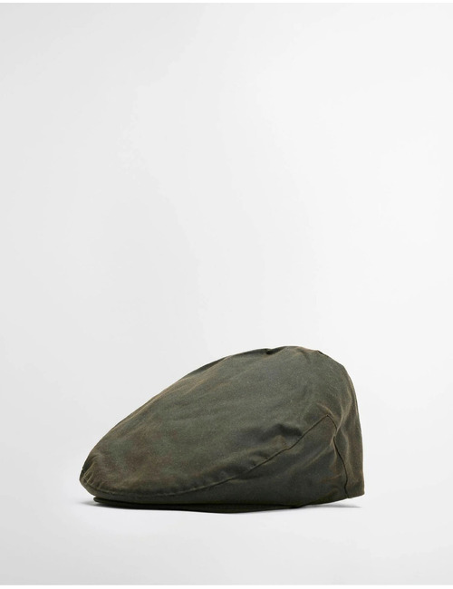 Waxed Flat Cap in gewaxt katoen olive