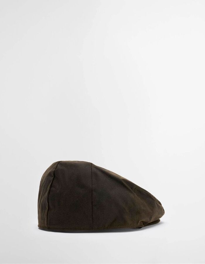 Waxed Flat Cap in gewaxt katoen olive