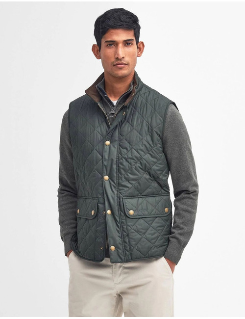 Lowerdale gilet met diamantquilt sage