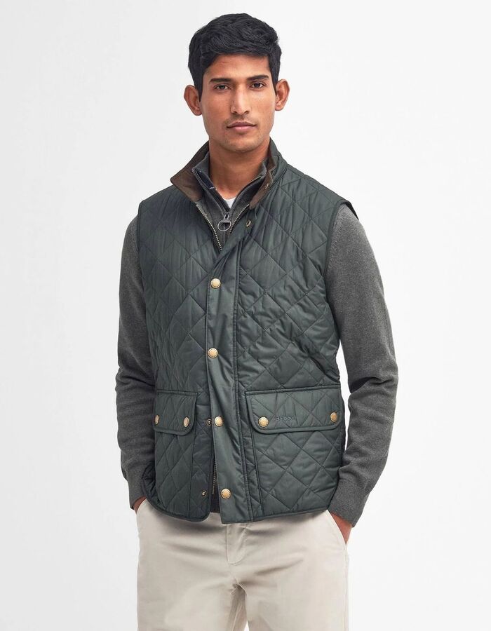 Lowerdale gilet met diamantquilt sage