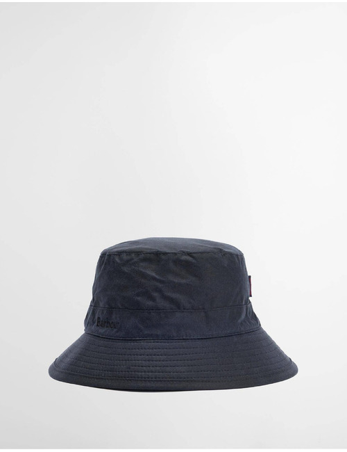 Waxed Bucket Hat in gewaxt katoen navy