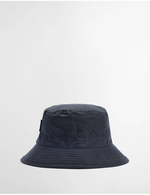 Waxed Bucket Hat in gewaxt katoen navy
